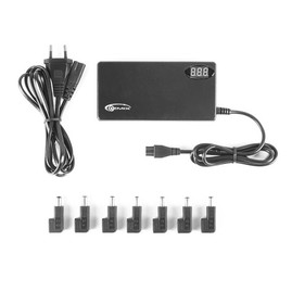 Адаптери для ноутбуків Універсальний блок живлення Gemix 120W Slim LED Чорний