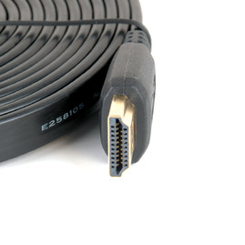 Архив Кабель HDMI вилка - HDMI вилка плоский, v1.3, позолоченные разъёмы (GC 1437) Чорний