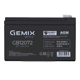 Аккумуляторные батареи Аккумуляторная батарея Gemix GB12072 Чорний