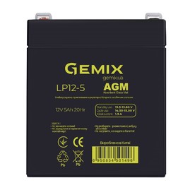 Аккумуляторные батареи Аккумуляторная батарея Gemix LP12-5 Чорний
