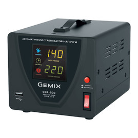 Стабілізатори напруги Стабілізатор напруги Gemix SDR-500 Чорний